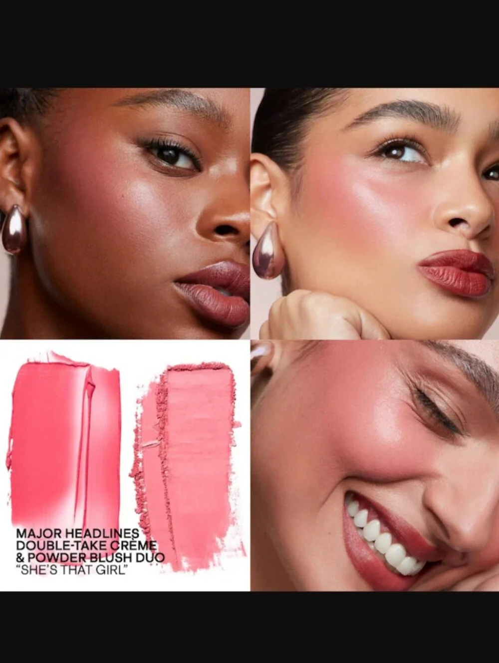 PATRICK TA Double-Take Crème & Powder Blush Duo- Color: She's That Girl-New